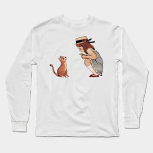 Girl and cat Long Sleeve T-Shirt